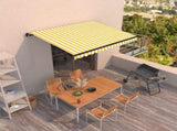 Manual Retractable Awning 350x250 cm Yellow and White 3069078