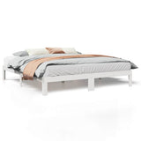 Bed Frame without Mattress White 160x200 cm Solid Wood Pine 859218