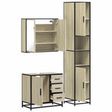 ZNTS 3 Piece Bathroom Furniture Set Sonoma Oak Engineered Wood 3301076