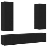 Entertainment Centre 4 pcs Black oak Large Engineered wood 3393424