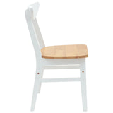 Dining Chairs 2 pcs White 42 x 47.5 x 81 cm Solid Rubber Wood 42020434