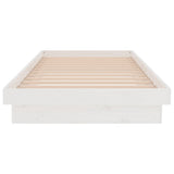 819893 Bed Frame without Mattress White Solid Wood 90x200 cm