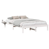 Bed Frame White 160 x 200 cm Solid Pine Wood 873182