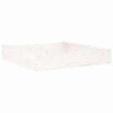 Sandbox with Seats White Square Solid Wood Pine 825031