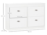 Shoe Cabinet with 4 Flip Drawers Wood Tipping Bucket Narrow Storage Cupboard with Adjustable Shelf T3398P341456