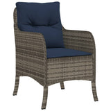 7 Piece Garden Dining Set with Cushions Grey Poly Rattan 3211904