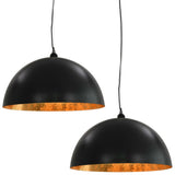 Ceiling Lamps 2 pcs Black and Gold Semi-spherical 50 cm E27 50877
