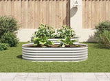 Garden Raised Bed 160x80x44 cm Galvanised Steel Silver 45519