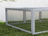 Wooden Rabbit Hutch Cage 6ft with Wire Mesh, Openable Roof, Play Space for Outdoor, Grey T3398P350031