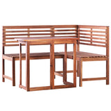 Table And Bench Set Brown Solid acacia wood Medium Foldable 44038