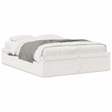 Bed Frame without Mattress White 140x190 cm Solid Wood Pine 3282382