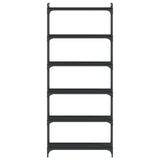 Bookcase 6-Tier Black 80x30x188 cm Engineered Wood 837682