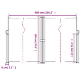 ZNTS Retractable Side Awning White 180x600 cm 4004646