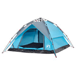 ZNTS Camping Tent Dome 4-Person Blue Quick Release 4004182