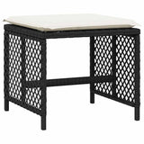 9 Piece Garden Dining Set with Cushions Black Poly Rattan 3210774