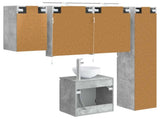 Bathroom Cabinet Set 5 pcs Concrete Grey Engineered Wood 3407290