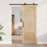 Sliding Door Manual Natural and black 78 x 211 cm 3333444