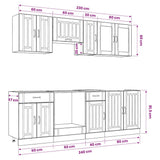 8 Piece Kitchen Cabinet Set "Lucca" High Gloss White Engineered Wood 3314833