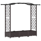 Raised Bed with Trellis and Roof Brown 169 x 40 x 125 cm PP 42032504