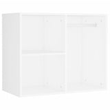 LED Dressing Table with 2 Cabinets White Engineered Wood 3082026