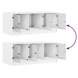 Coffee Table with Glass Doors White 102x50x42 cm 836413