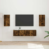 TV Cabinet Set 4 pcs Smoked Oak Engineered Wood 3409155