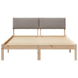 Bed frame Brown and taupe 150 x 200 cm Solid pine wood 878532