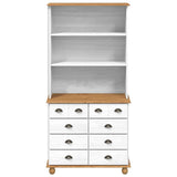 Hutch with Drawer ASKIM White 91 x 40 x 184 cm Solid Pine Wood 3334643