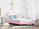 Toddler Bed Frame with Headboard Pink 70 x 140 cm PU 42011169
