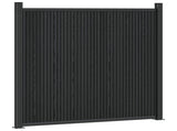 Fence Panel 9 pcs 1580 x 186.5 cm WPC and Aluminium Black 3429491