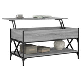Coffee Table Grey Sonoma 100x50x50 cm Engineered Wood and Metal 845359