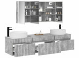Bathroom Cabinet Set 4 pcs Concrete Grey 103.5 x 15.5 x 70 cm 3406666