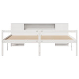 Bookcase Bed without Mattress White 200x200 cm Solid Wood Pine 3321978