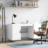Desk High Gloss White 140x50x75 cm Engineered Wood 829518