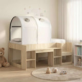 Bed with Tunnel 3 pcs Sonoma Oak and White Engineered Wood 3423509