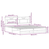 Metal Bed Frame without Mattress Brown Oak 183x213 cm 3325132