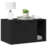 Cat Litter Box Enclosure Black 80x50x45 cm Engineered Wood 857734