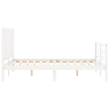 Bed Frame without Mattress White Double Solid Wood 3194547