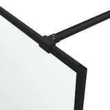 Walk-in Shower Wall Black 140x195 cm Frosted ESG Glass 152114