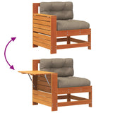 Garden Armrest Sofa with Cushion Wax Brown Solid Wood Pine 844916