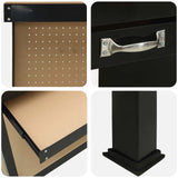 Workbench Black 81 x 41 x 145 cm Engineered Wood and Metal 42020129