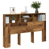 Headboard Cabinet Old Wood 160x19x103.5 cm Engineered Wood 856870