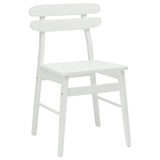 Dining Chair 2 pcs White Solid Rubber Wood 42020516