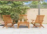 Garden Chairs 3 pcs Solid Teak Wood 312277