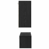TV Cabinet Set Wall-mounted Black Oak Engineered Wood 3393304