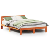 Bed Frame without Mattress Wax Brown 120x200 cm Solid Wood Pine 855548