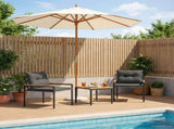 Outdoor Furniture Set 3 pcs Dark Grey Poly Rattan 42025362