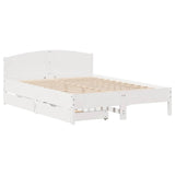Bed Frame without Mattress White 120x200 cm Solid Wood Pine 3301831