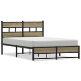 Metal Bed Frame without Mattress Sonoma Oak 120x190 cm Small Double 4017269