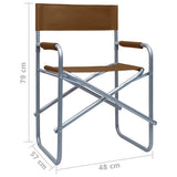 Director's Chairs 2 pcs Steel Brown 47921